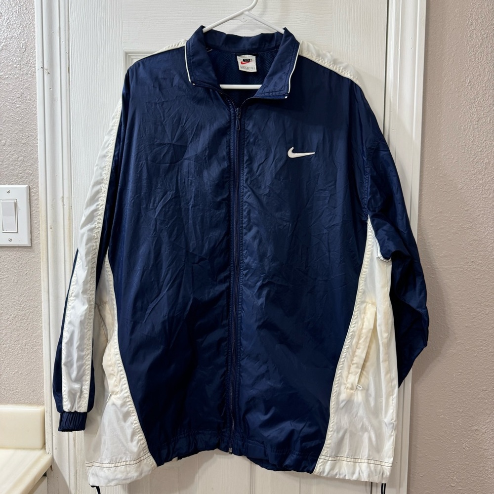 Nike Raincoat Large White/Blue